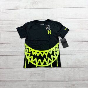 Hurley Graphic T-Shirt Boys Short Sleeve Logo Neon Grin Tee NWT 4